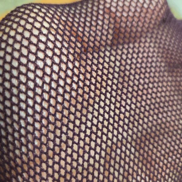 GORSUCH Bordeaux Fine Fishnet Tights NWOT - Picture 3 of 6